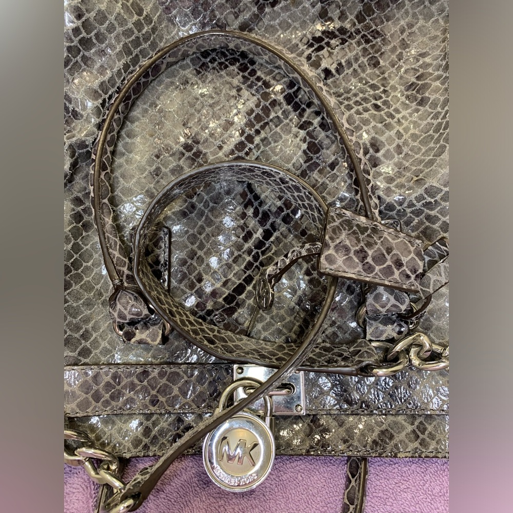 Michael Kors Large Gray Python Hamilton - image 16